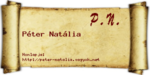 Péter Natália névjegykártya
